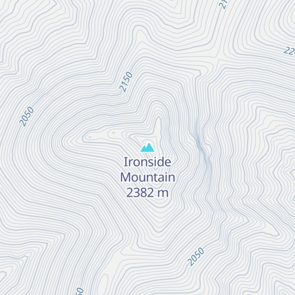 Map of Ironside Mountain