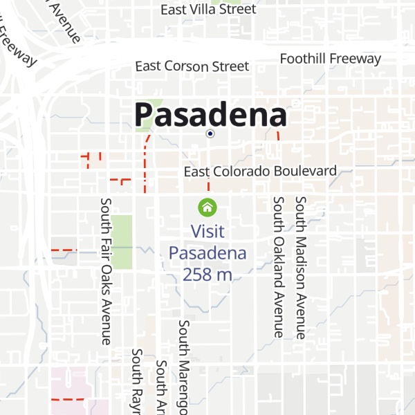 Map of Visit Pasadena