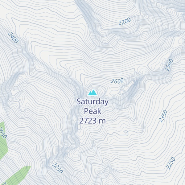 Map of Saturday Peak