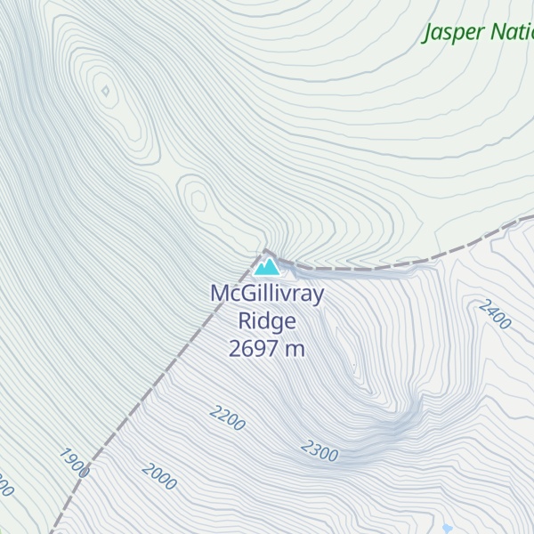 Map of McGillivray Ridge