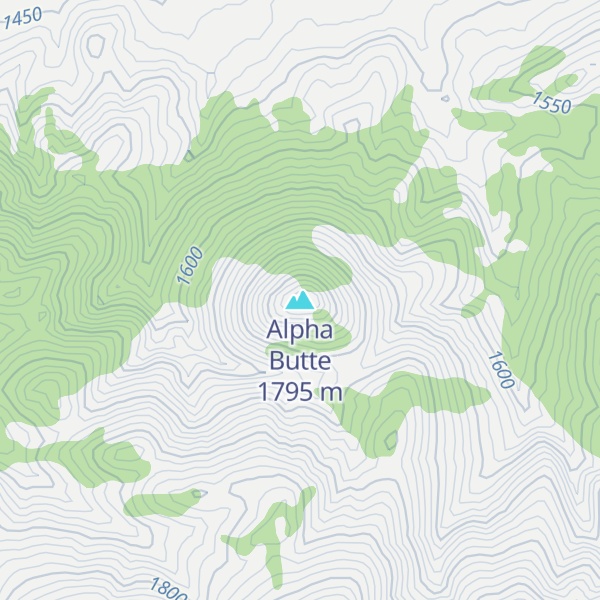 Map of Alpha Butte