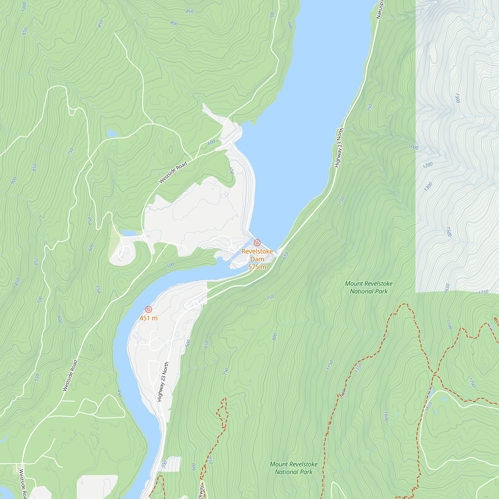 Revelstoke Dam Visitor Centre map
