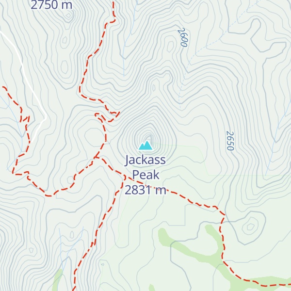 Map of Jackass Peak