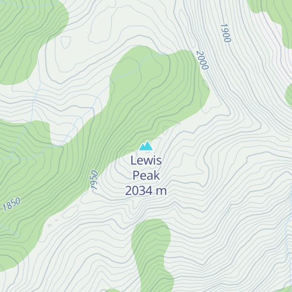 Map of Lewis Peak