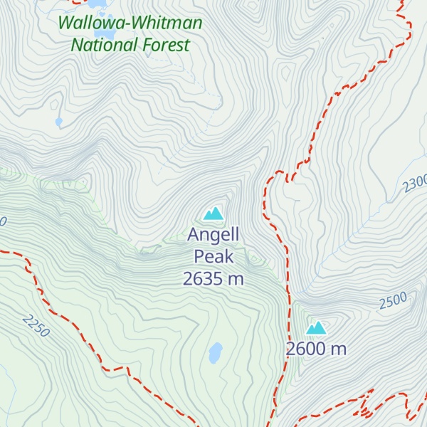 Map of Angell Peak