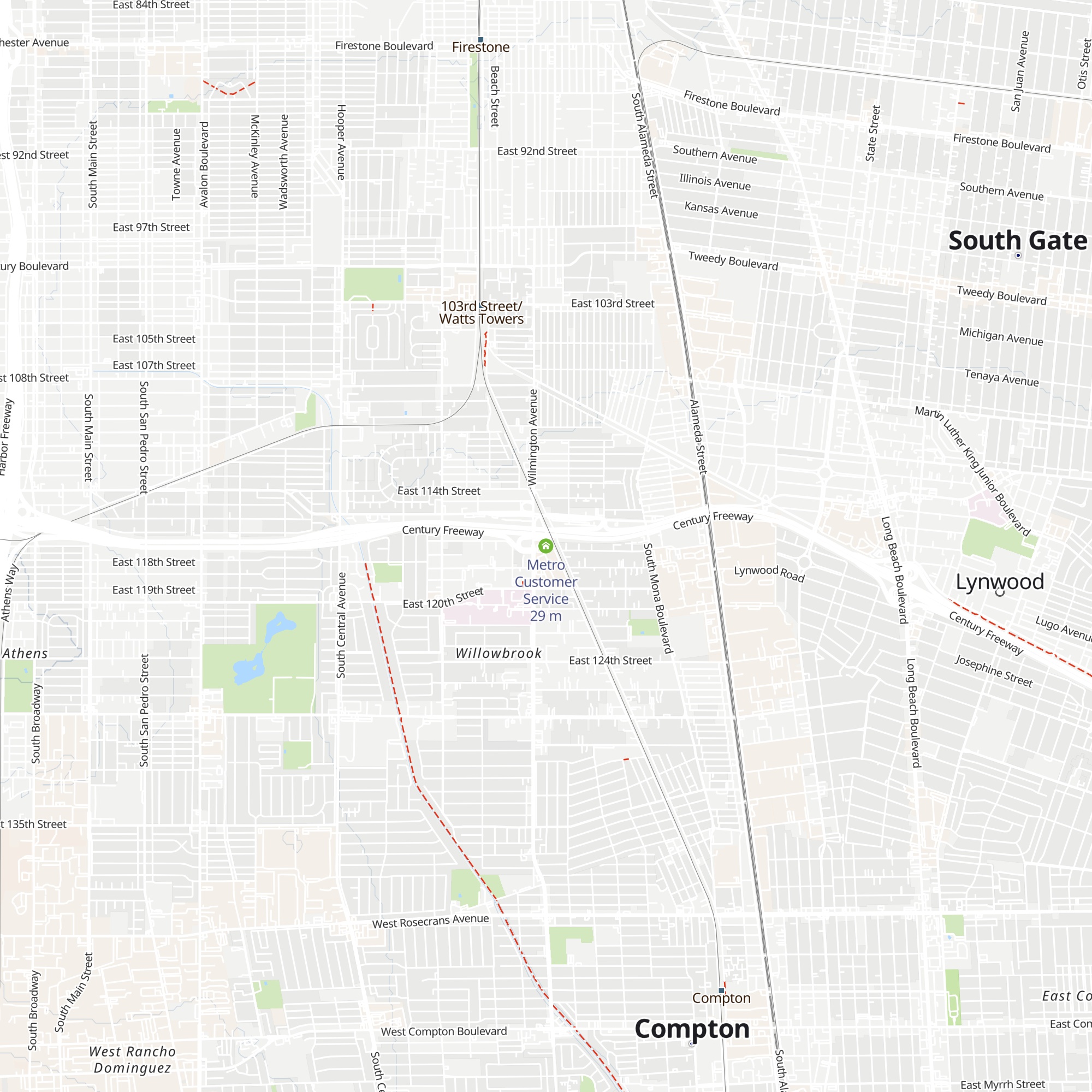 Metro Customer Service map
