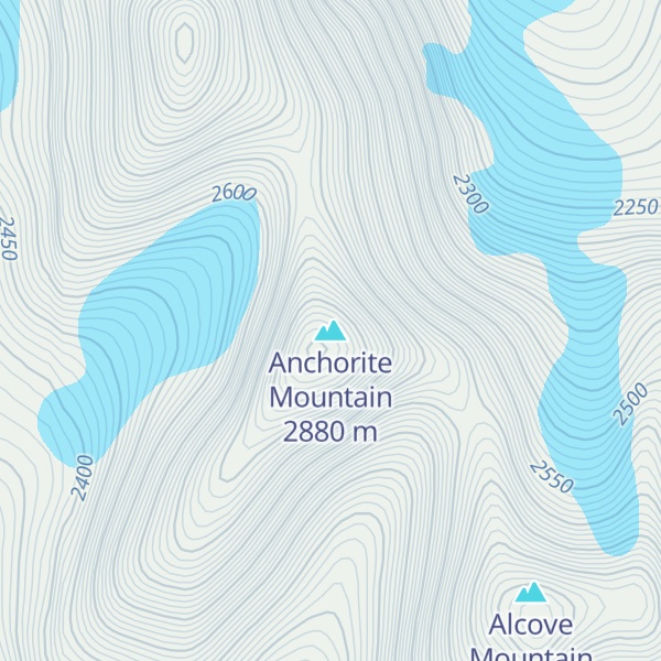 Map of Anchorite Mountain