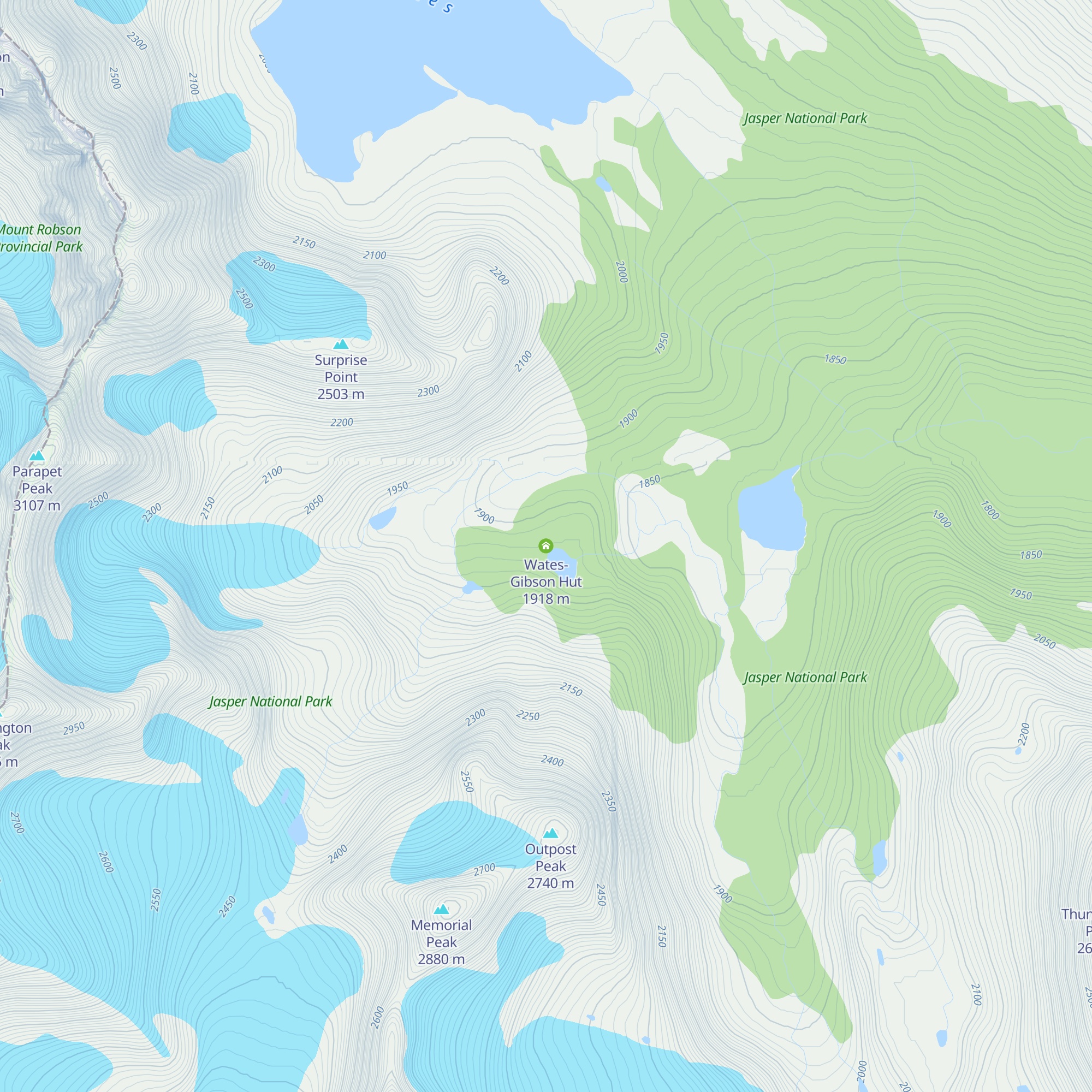 Wates-Gibson Hut map