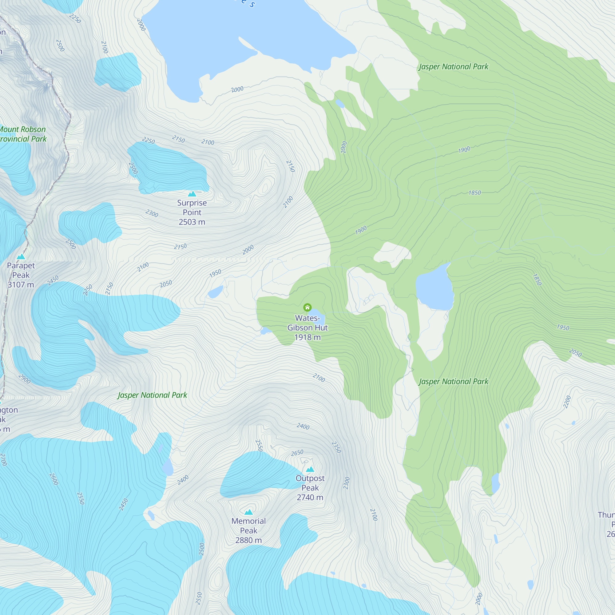 Wates-Gibson Hut map