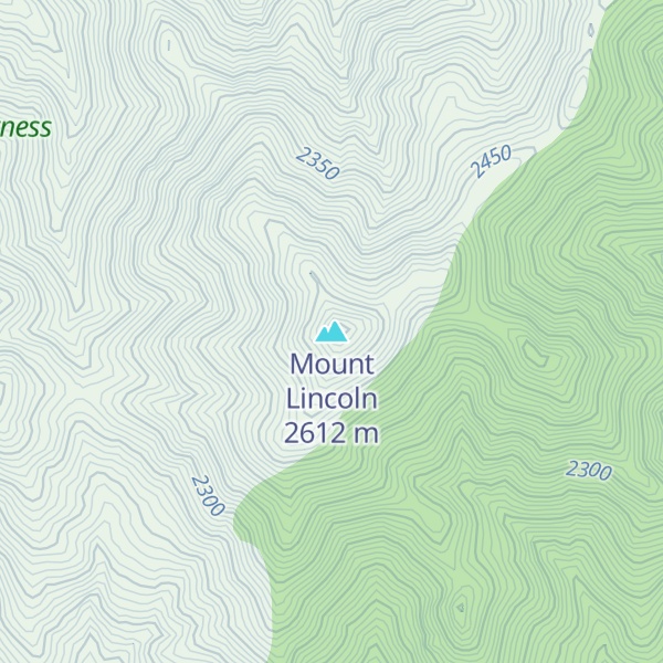 Map of Mount Lincoln
