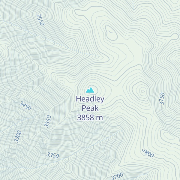 Map of Headley Peak