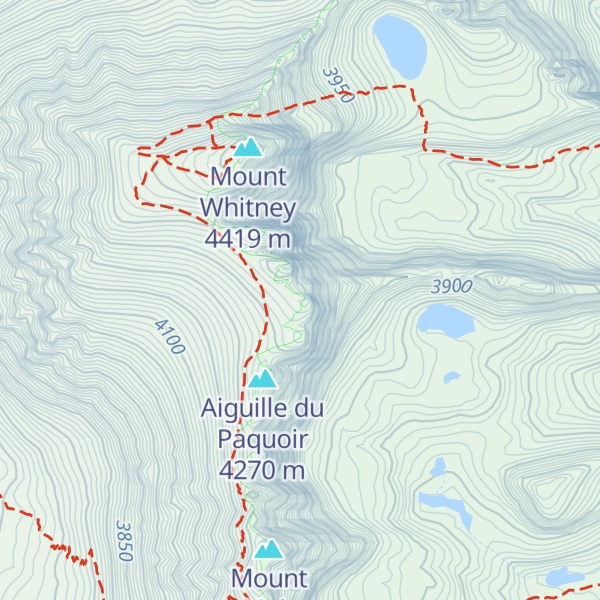Map of Lewis Peak