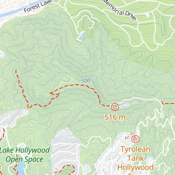 Map of Cahuenga Peak