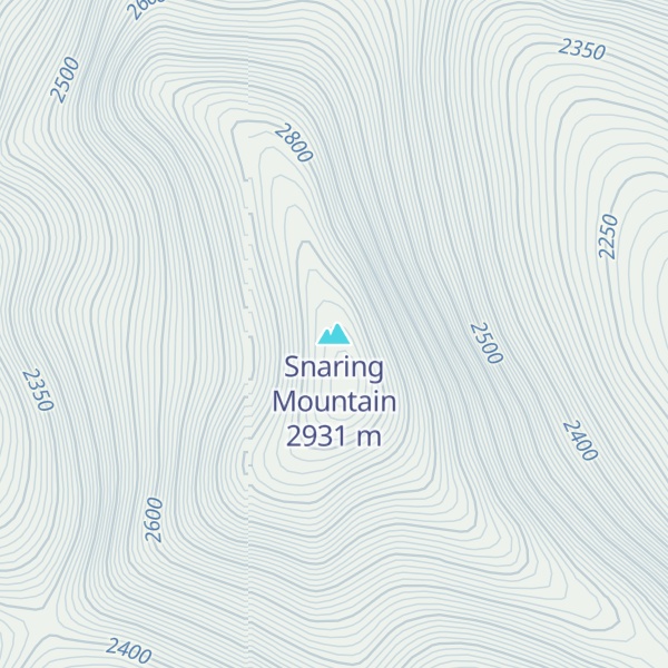 Map of Snaring Mountain