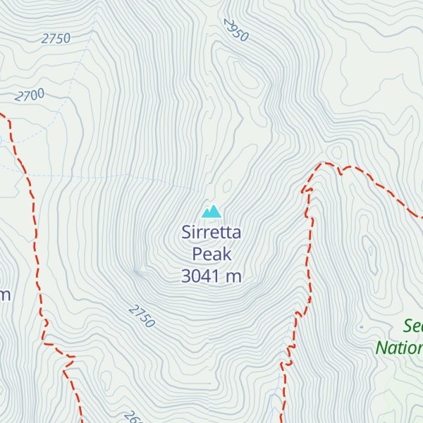 Map of Sirretta Peak