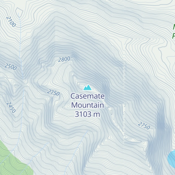 Map of Casemate Mountain