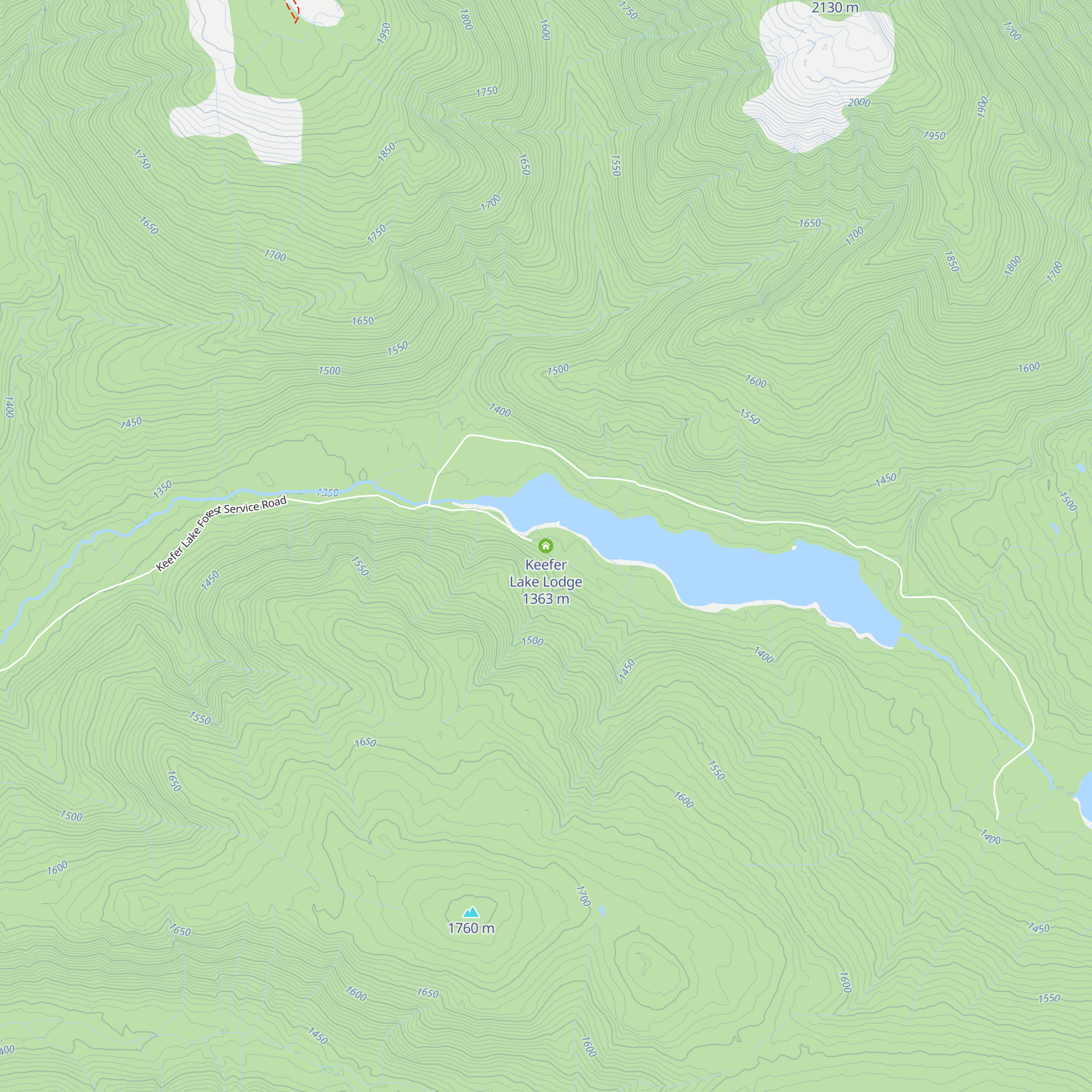 Keefer Lake Lodge map