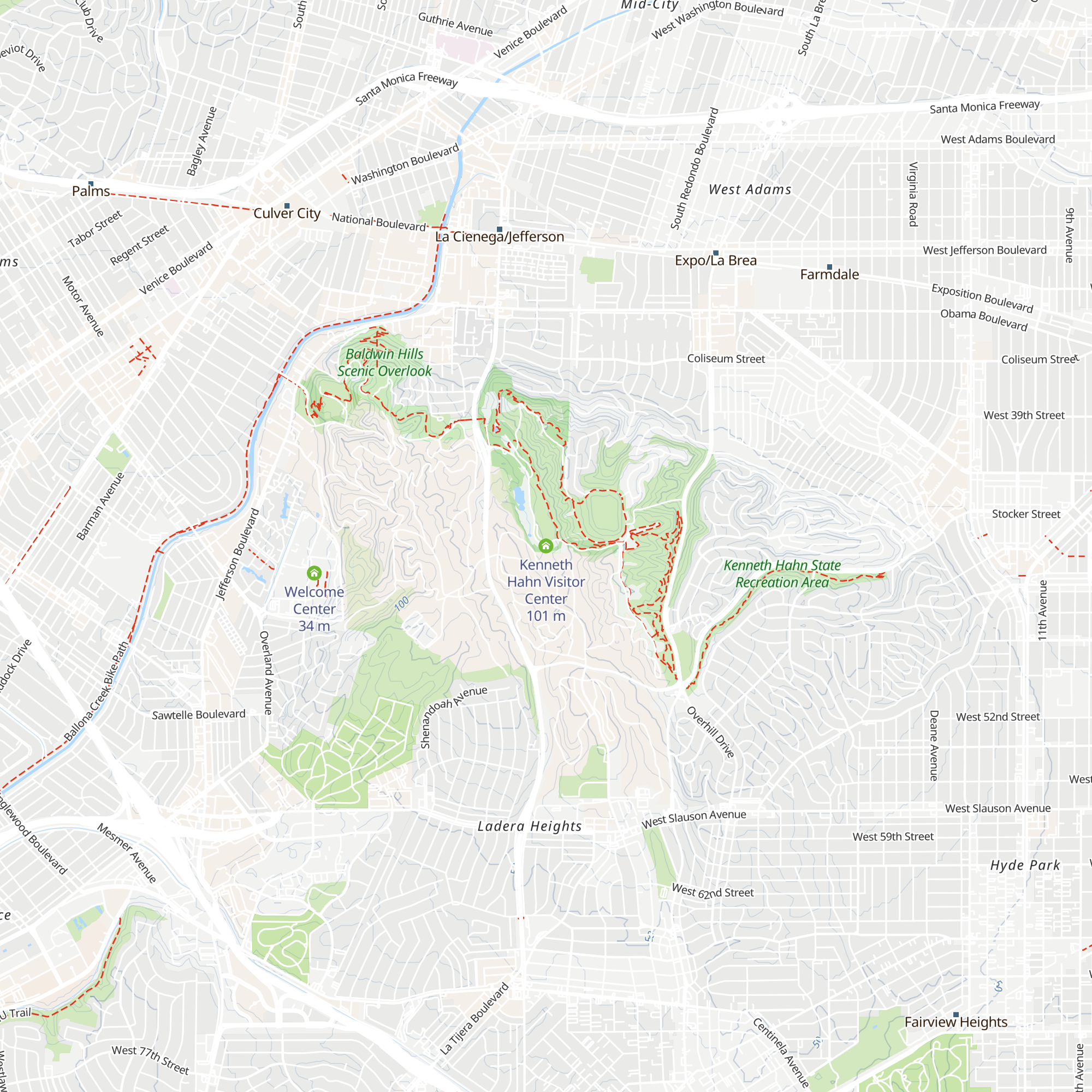 Kenneth Hahn Visitor Center map