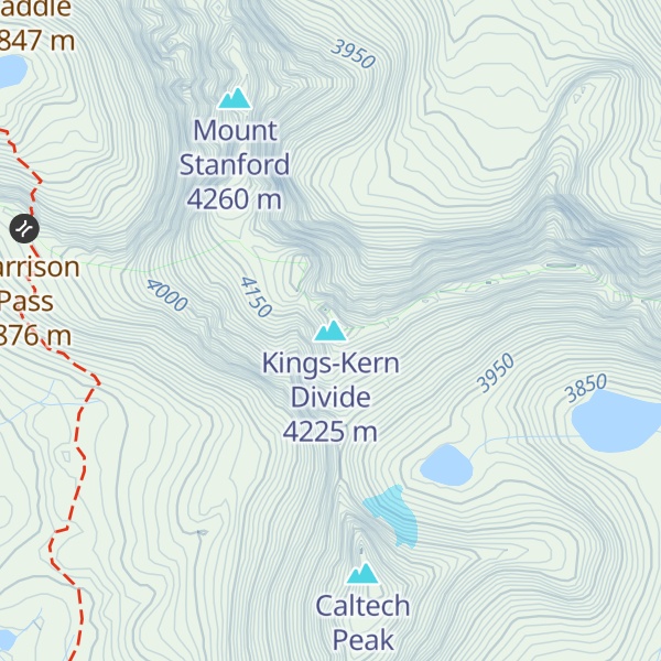 Map of Kings-Kern Divide
