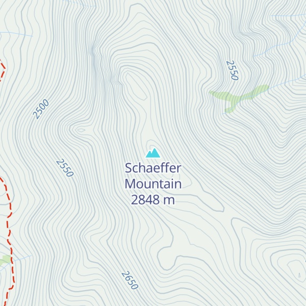 Map of Schaeffer Mountain