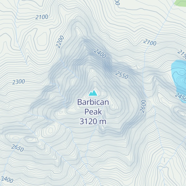 Map of Barbican Peak