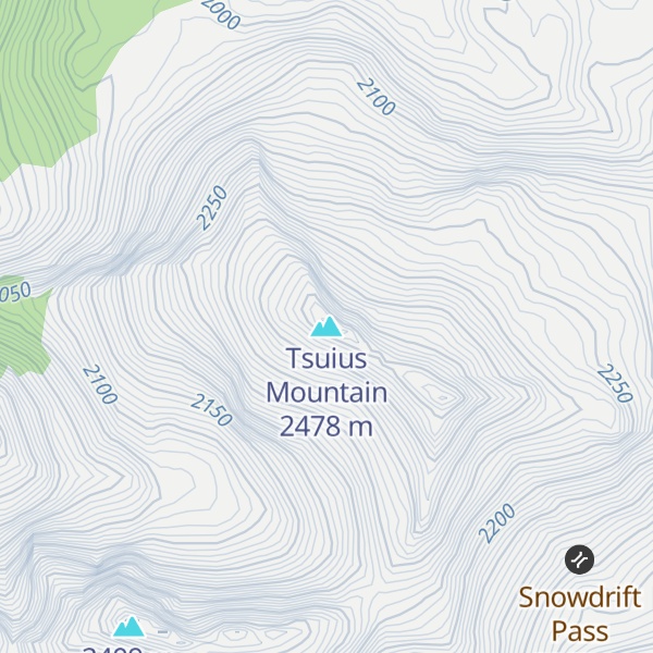 Map of Tsuius Mountain