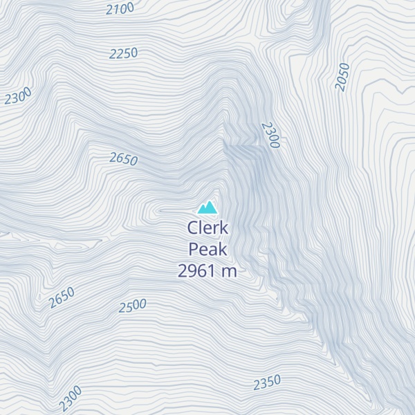 Map of Clerk Peak