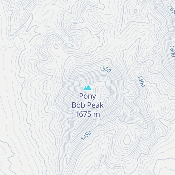 Map of Pony Bob Peak