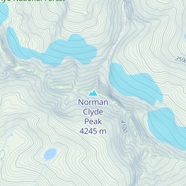 Map of Norman Clyde Peak