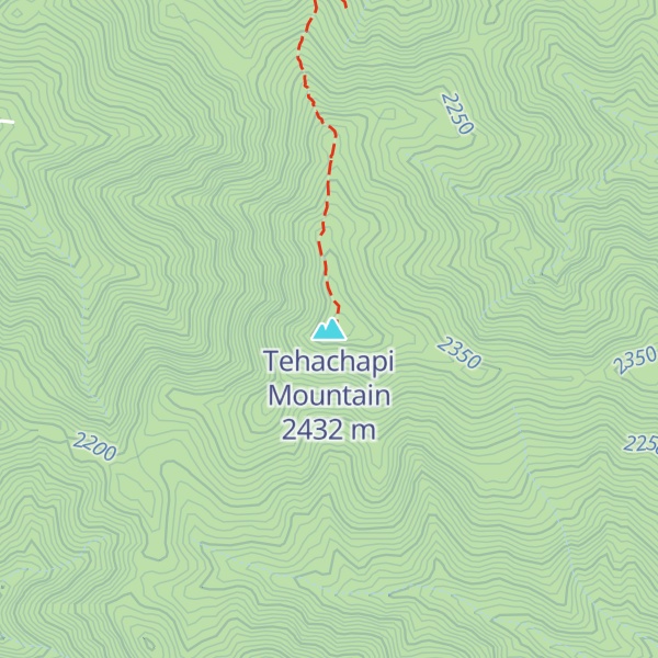 Map of Tehachapi Mountain