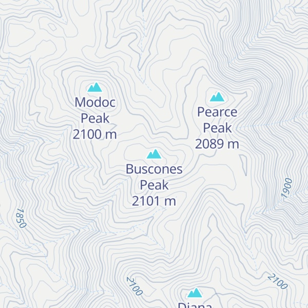 Map of Buscones Peak