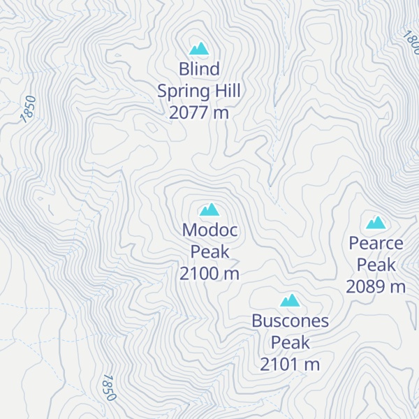 Map of Modoc Peak