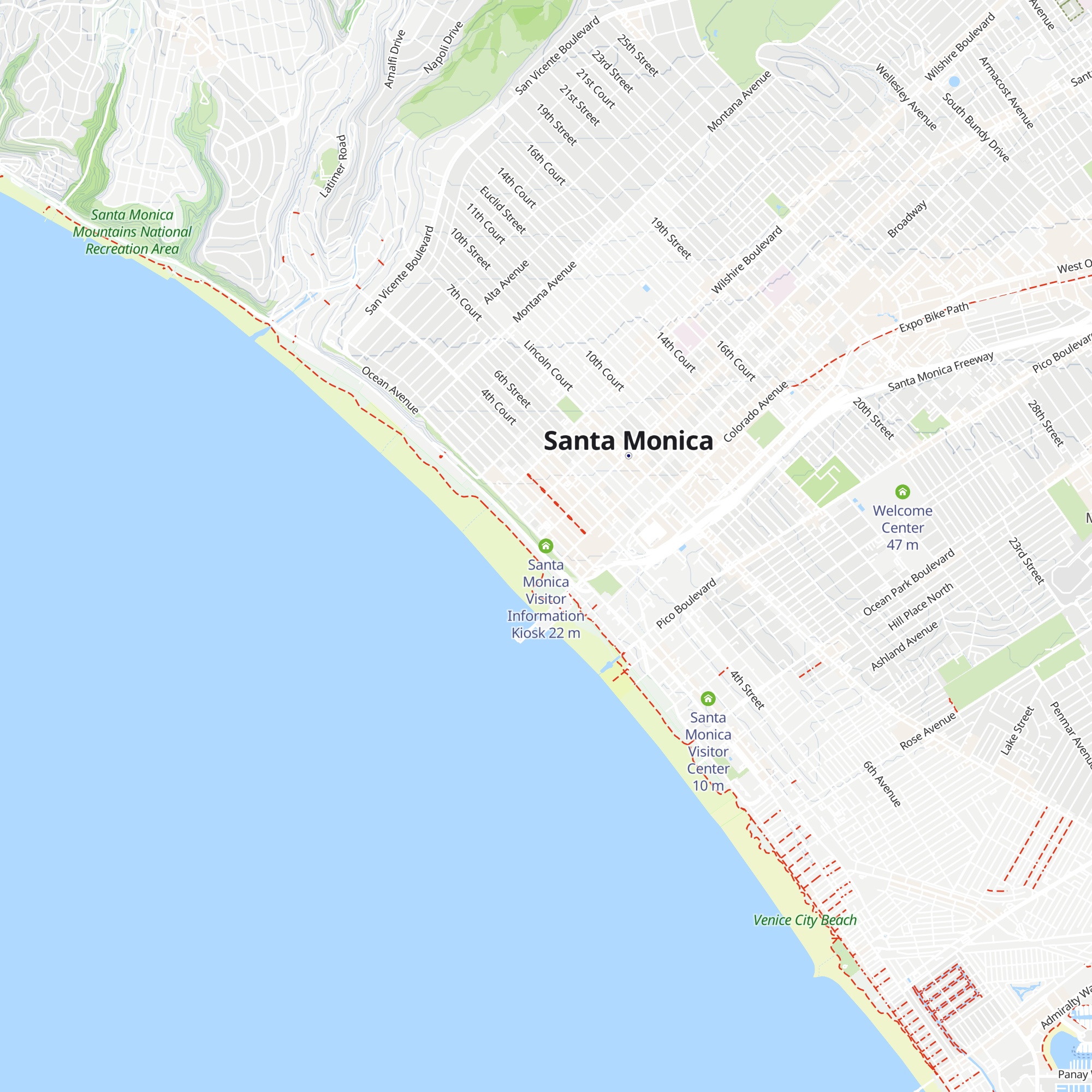 Santa Monica Visitor Information Kiosk map