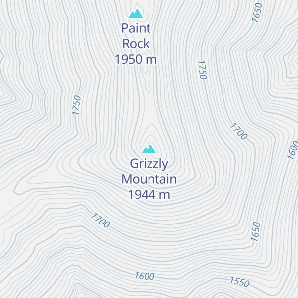 Map of Grizzly Mountain