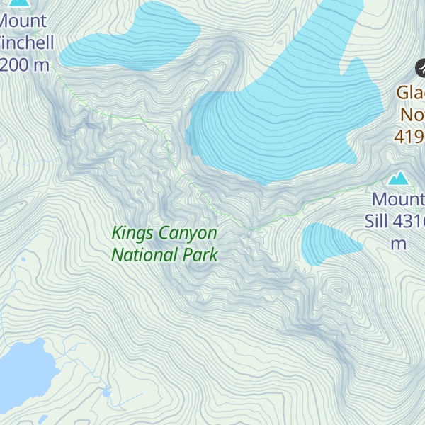 Map of North Palisade