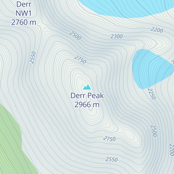 Map of Derr Peak