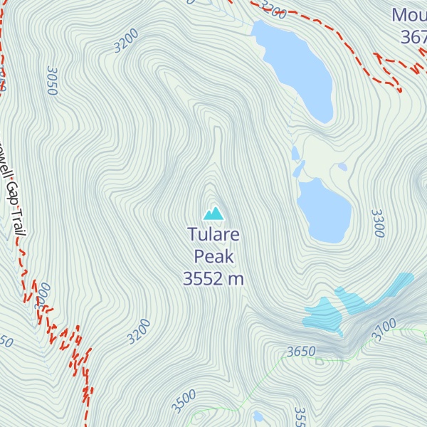 Map of Tulare Peak
