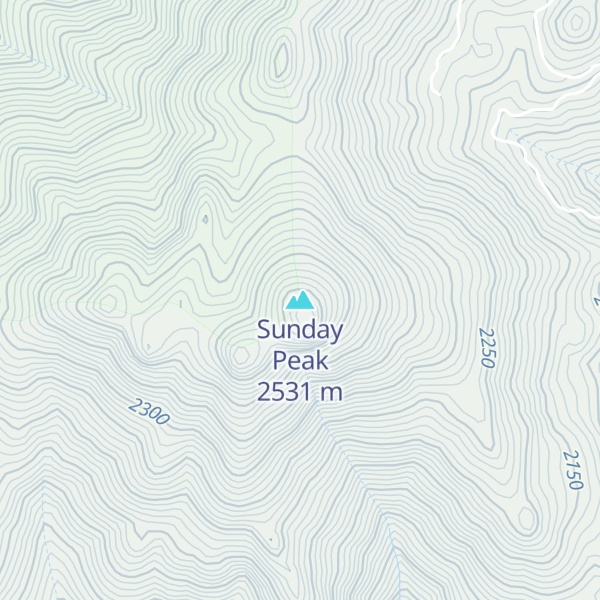 Map of Sunday Peak