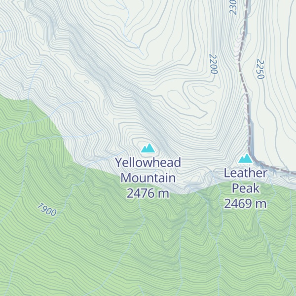 Map of Yellowhead Mountain
