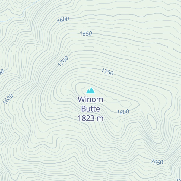 Map of Winom Butte