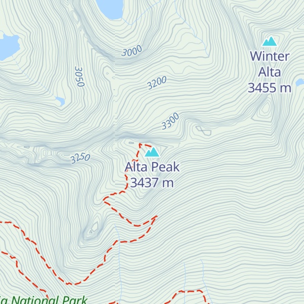 Map of Alta Peak