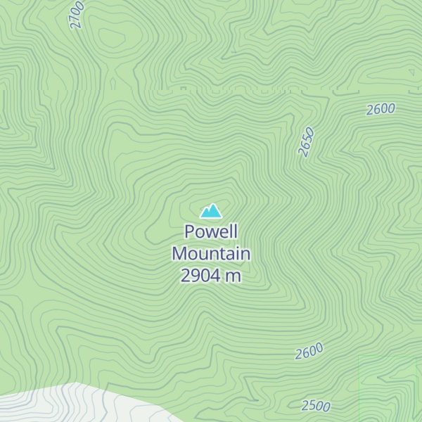 Map of Powell Mountain
