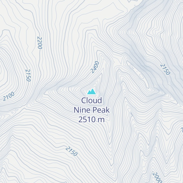Map of Cloud Nine Peak