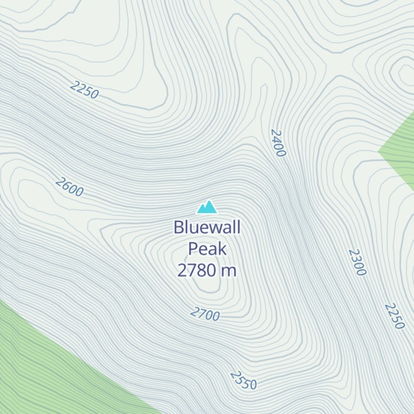 Map of Bluewall Peak