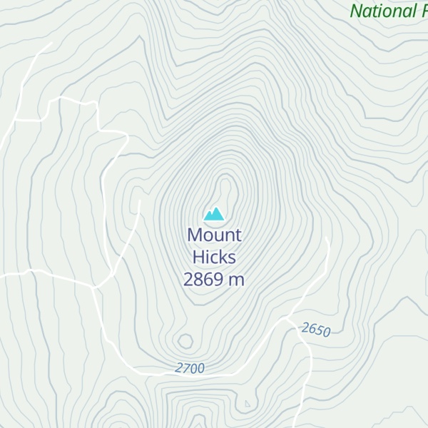 Map of Mount Hicks