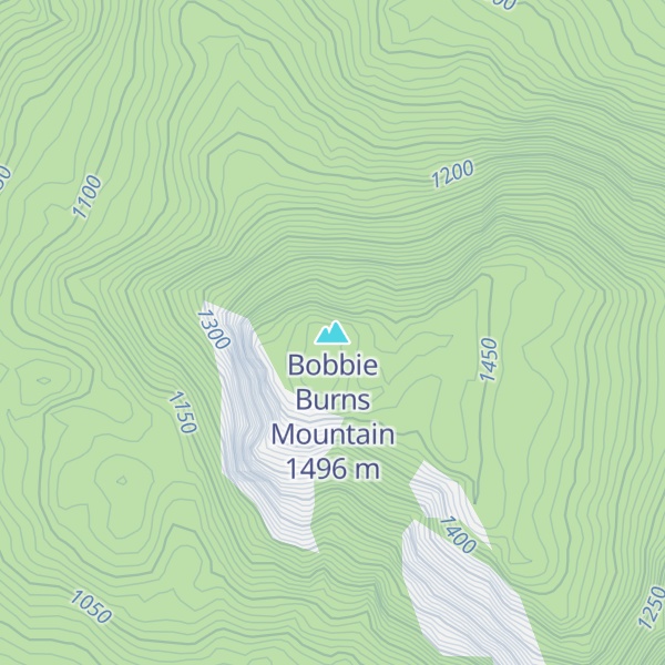 Map of Bobbie Burns Mountain