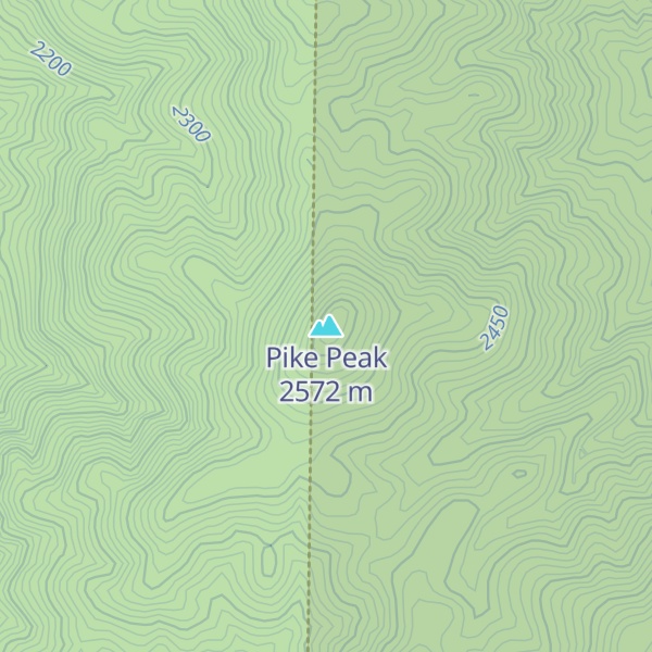 Map of Pike Peak