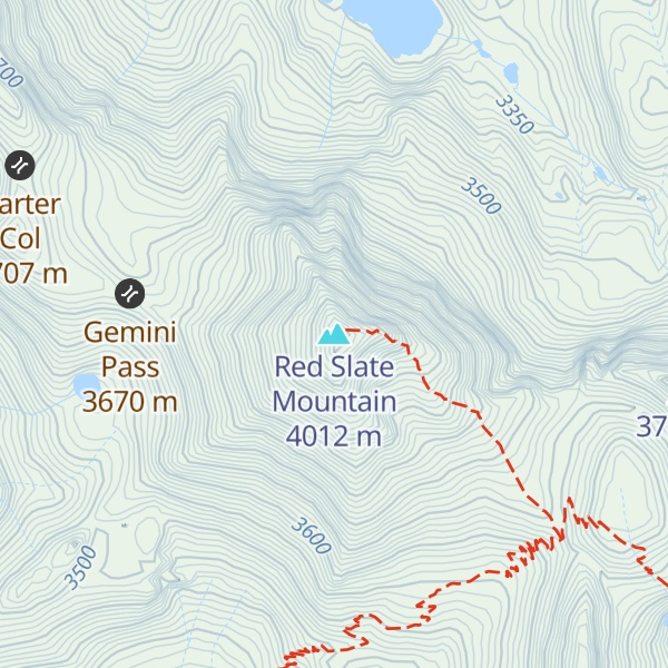 Map of Red Slate Mountain