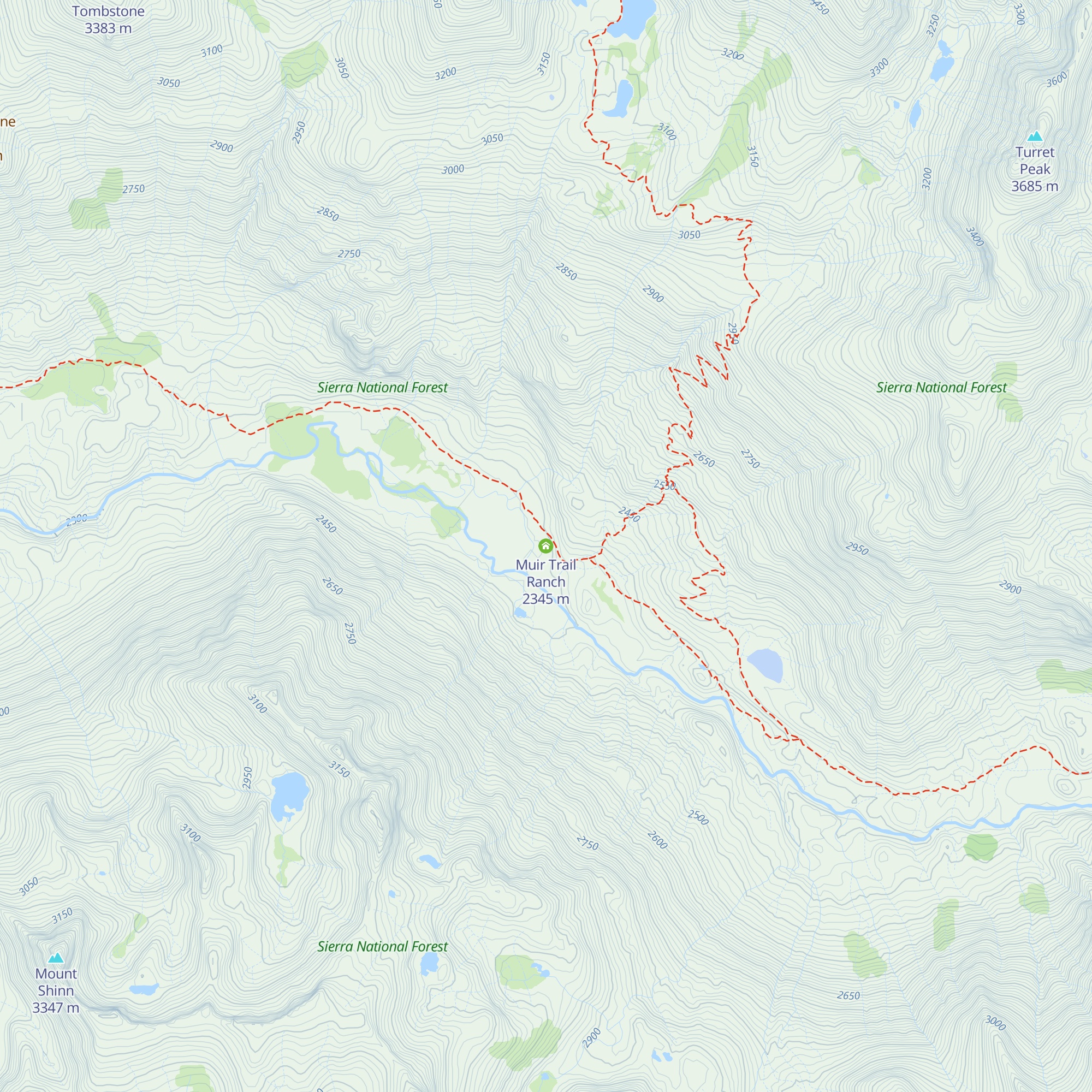 Muir Trail Ranch map