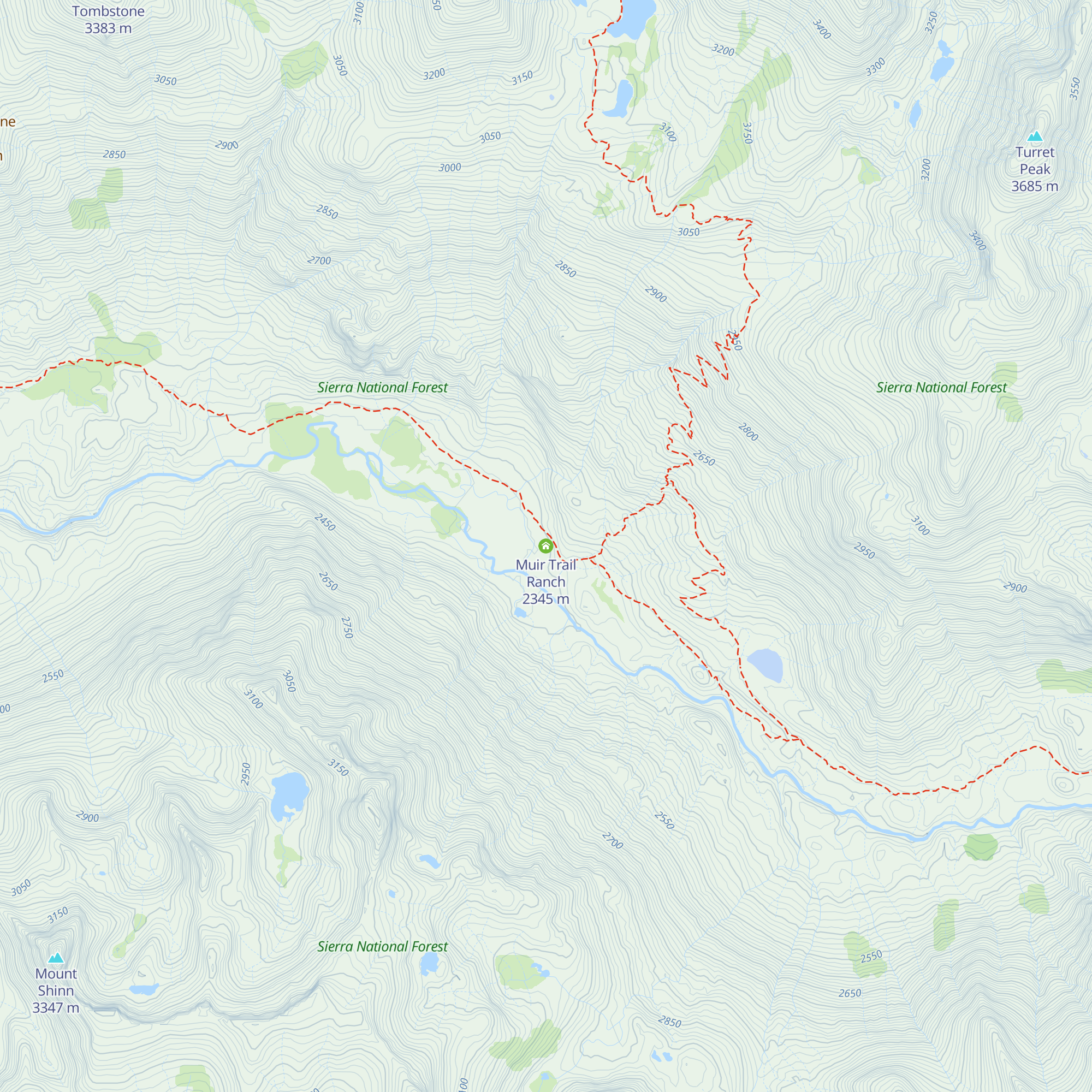 Muir Trail Ranch map